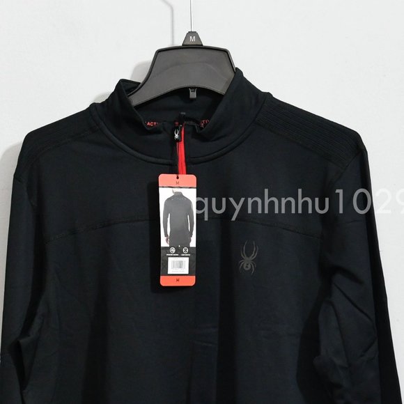NWT Spyder Men’s 1/4 zip pullovers in  black - Picture 4 of 6